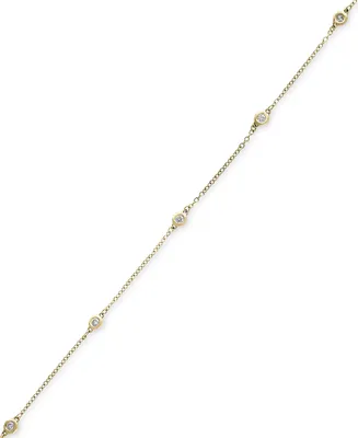 D'Oro by Effy Diamond Bezel Station Bracelet (1/6 ct. t.w.) in 14k Gold