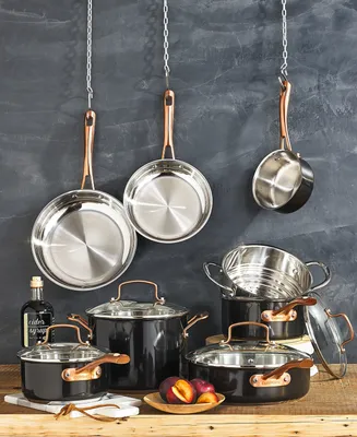 Cuisinart Onyx Black & Rose Gold 12-Pc Stainless Steel Cookware Set, Created for Macy's