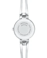 Movado Women's Swiss Amorosa Diamond-Accent Stainless Steel Bangle Bracelet Watch 24mm