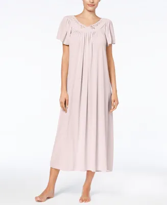 Miss Elaine Embroidered Tricot Long Nightgown
