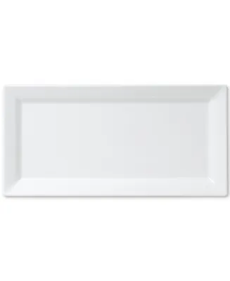 Q Squared Diamond White Melamine 14" x 7" Small Rectangle Platter