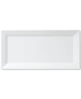 Q Squared Diamond White Melamine 14" x 7" Small Rectangle Platter