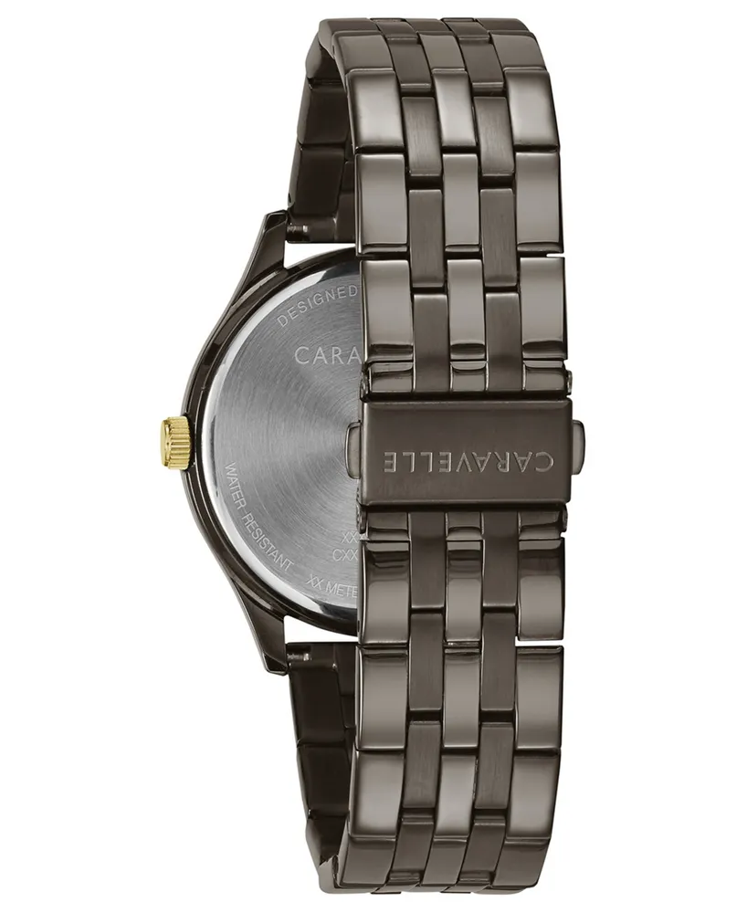 Caravelle Designed by Bulova Men's Gunmetal Stainless Steel Bracelet Watch 41mm