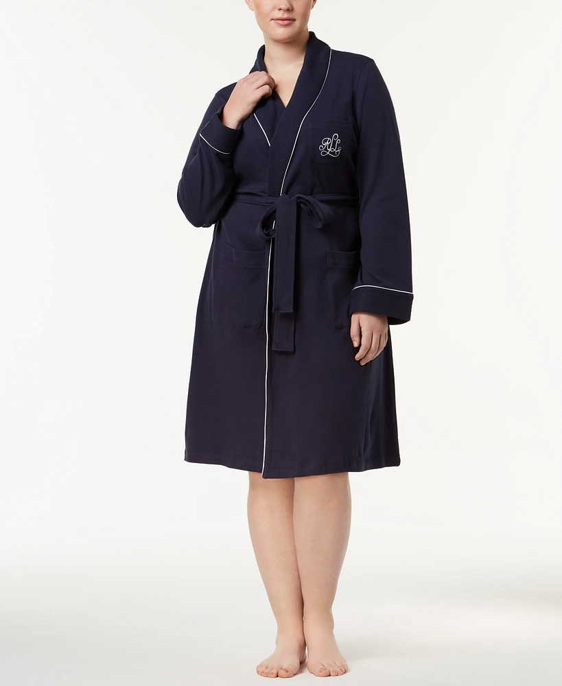 Lauren Ralph Lauren Women's Plus Size Shawl-Collar Robe