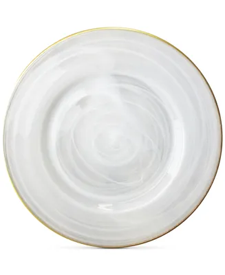Jay Import American Atelier Alabaster Glass Charger Plate With Gold-Tone Rim