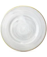 Jay Import American Atelier Alabaster Glass Charger Plate With Gold-Tone Rim