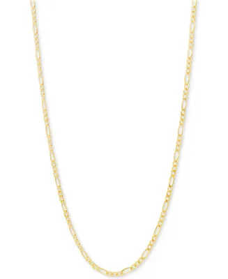 Italian Gold Figaro Link Chain 22" Necklace (2-3/8mm) in 10k Gold