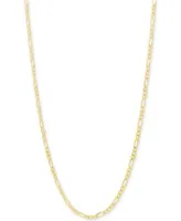 Italian Gold Figaro Link Chain Necklace Collection In 10k Gold