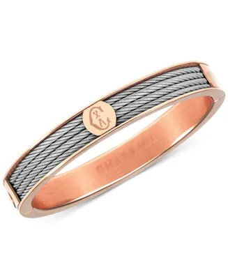 Charriol Two-Tone Bangle Bracelet in Stainless Steel and Rose Gold-Tone Pvd Stainless Steel