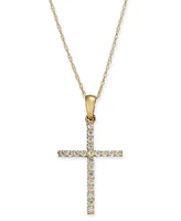 Diamond Cross 18" Pendant Necklace (1/4 ct. t.w.)