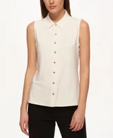 Tommy Hilfiger Women's Sleeveless Button-Up Blouse