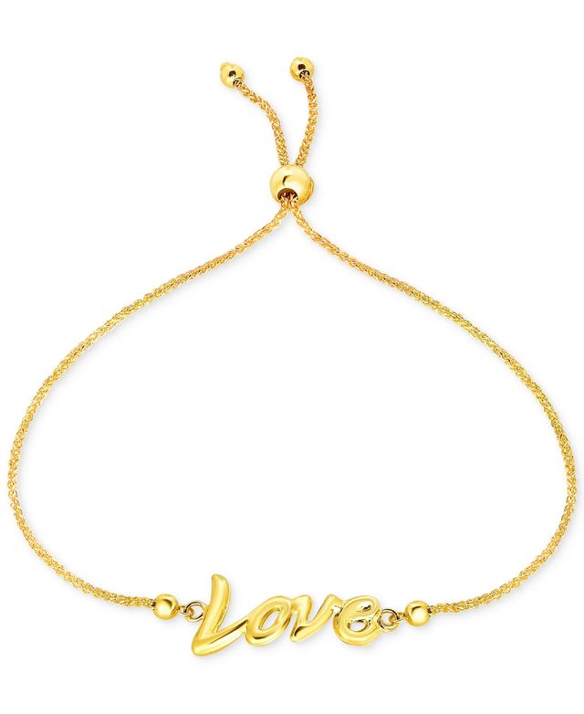 Love Script Bolo Bracelet in 10k Gold