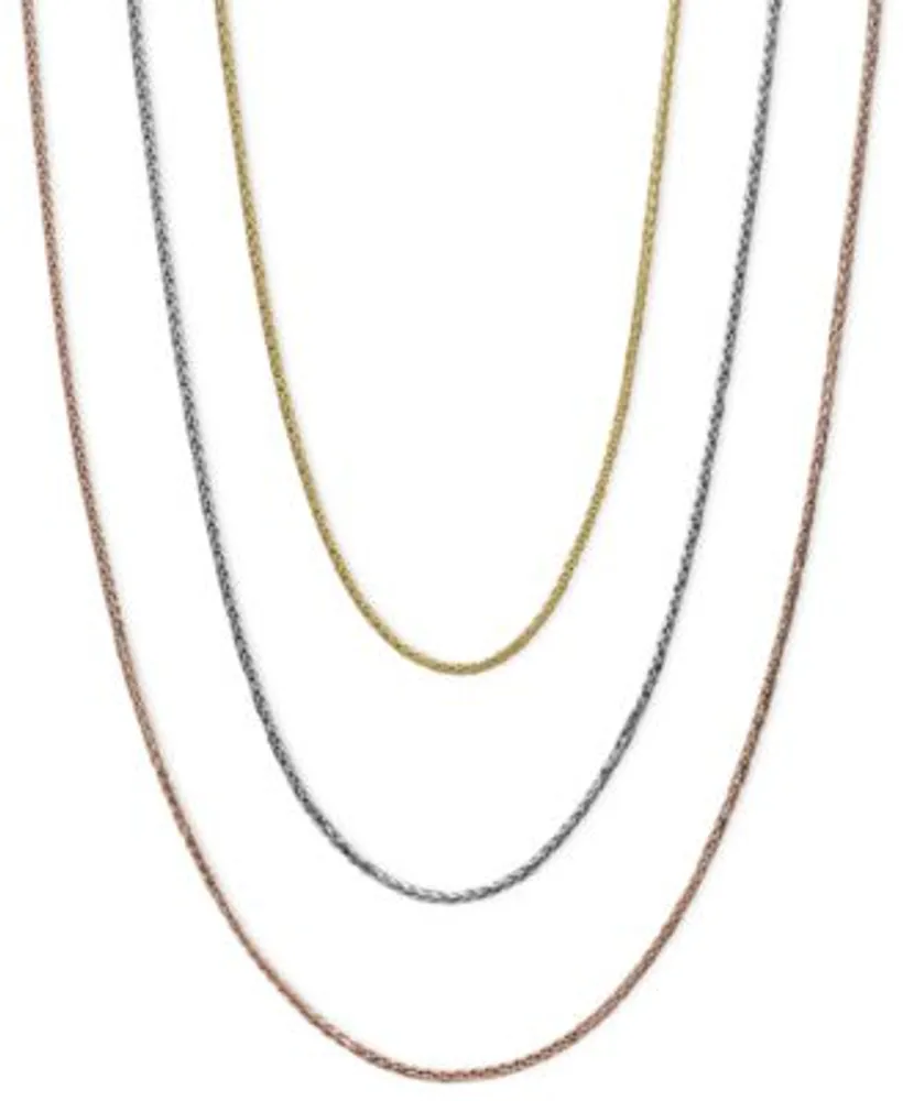 14k Gold 14k White Gold 14k Rose Gold Necklaces 16 20 Wheat Chain 9 10mm