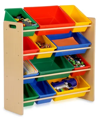 Honey Can Do Kids Toy Room Organizer with Totes, 12 Bins