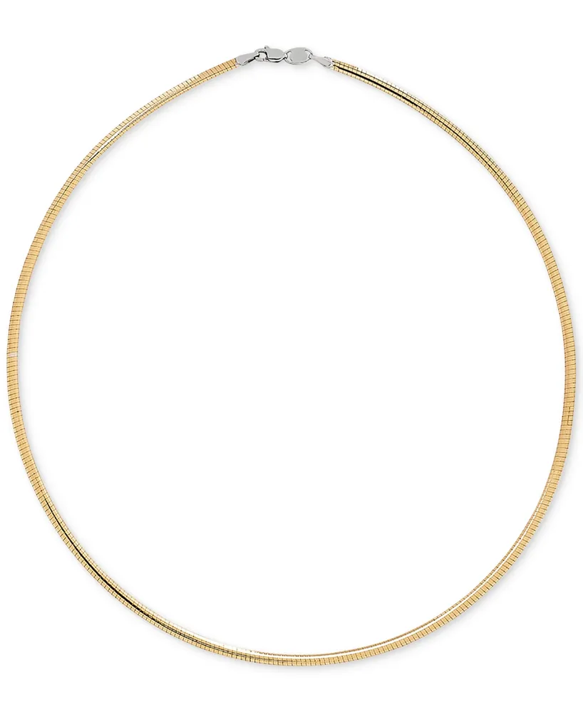 17" Reversible Omega 14k Gold over Sterling Silver and Sterling Silver Necklace