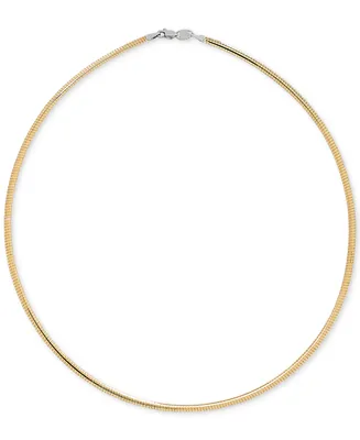 17" Reversible Omega 14k Gold over Sterling Silver and Sterling Silver Necklace
