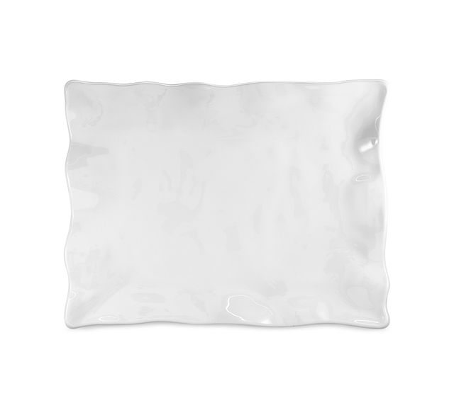 Q Squared Ruffle Melamine Small Rectangular Serving Platter