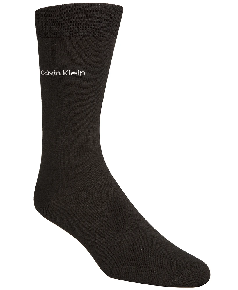 Calvin Klein Men's Socks, Giza Cotton Flat Knit Crew