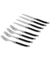 French Home 8-Pc. Faux Onyx Steak Knife & Fork Set