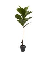 Nearly Natural 4' Fiddle Leaf Uv-Resistant Indoor/Outdoor Tree
