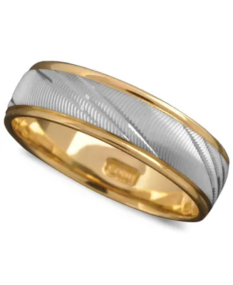 Men's 6mm Ring 14k Gold and White