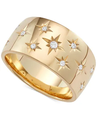 Marchesa Diamond Star Wedding Band (1/6 ct. t.w.) in 18k White Gold, Gold or Rose Gold, Created for Macy's