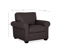 Orid 36" Leather Roll Arm Chair, Created for Macy's