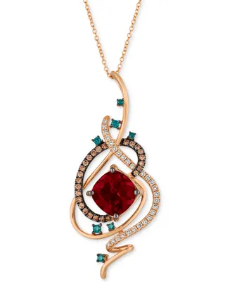 Le Vian Exotics Crazy Collection Pomegranate Garnet (4-1/2 ct. t.w.) & Diamond (3/4 ct. t.w.) 18" Pendant Necklace in 14k Rose Gold