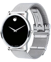 Movado Unisex Swiss Museum Classic Stainless Steel Mesh Bracelet Watch 40mm
