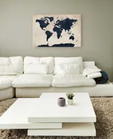 Michael Tompsett 'World Map -Navy' Canvas Art