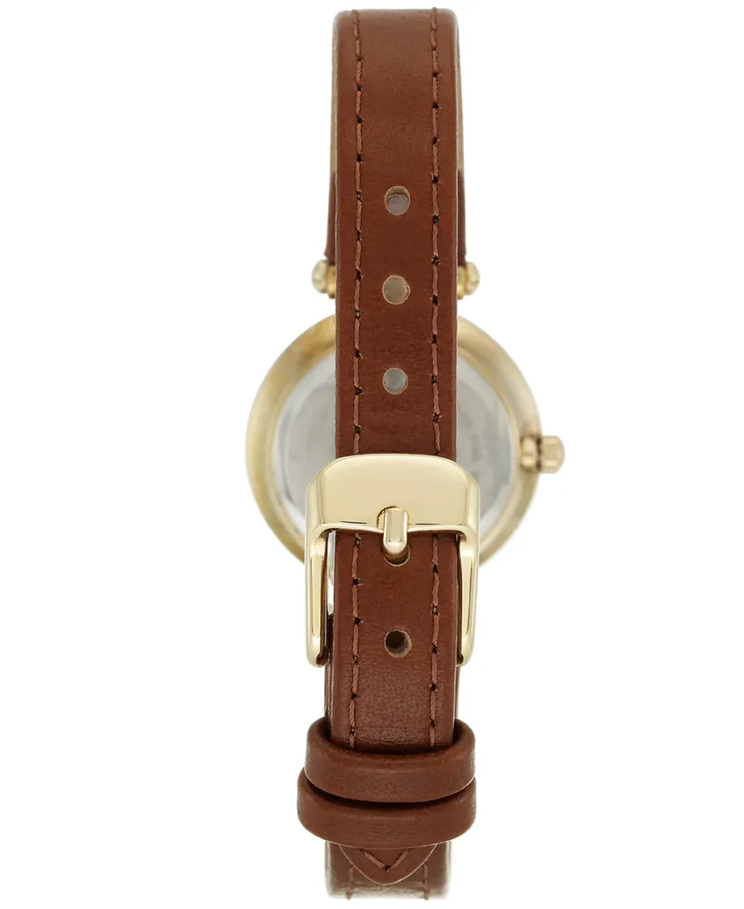 Anne Klein Women's Brown Leather Strap Watch 10