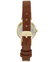 Anne Klein Women's Brown Leather Strap Watch 10
