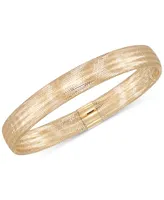 Italian Gold Stretch Bangle Bracelet 14k Yellow, White or Rose Gold, Made Italy