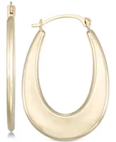 Polished Graduated Oval Hoop Earrings in 10k Gold