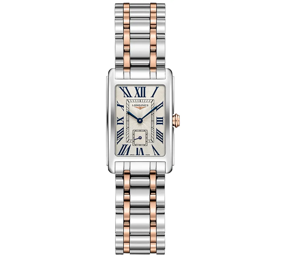 Longines Women's Swiss DolceVita 18K Gold & Stainless Steel Bracelet Watch 20.5mmx32mm