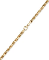 Italian Gold Diamond Cut Rope 22" Chain Necklace (4mm) in 14k Gold, Made in Italy