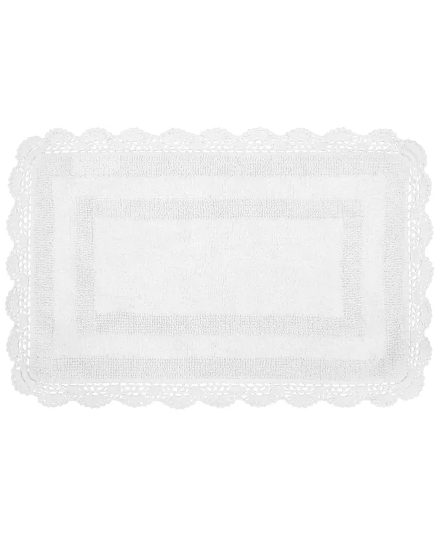 Laura Ashley Crochet Cotton Bath Rug Blush