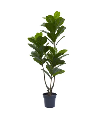 Nearly Natural 65" Indoor/Outdoor Uv-Resistant Artificial Fiddle Leaf Tree