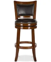 Idaline Walnut Swivel Bar Stool