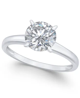 Cubic Zirconia (3-1/3 ct. t.w.) Solitaire Engagement Ring 14k White Gold