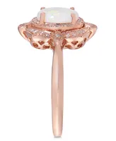 Aurora by Effy Opal (5/8 ct. t.w.) and Diamond (1/6 Oval Ring 14k Rose Gold