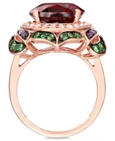 Le Vian Crazy Collection Garnet (7-5/8 ct. t.w.) and Multi-Stone Round Flower Ring in 14k Rose Gold (Also Available in London Blue Topaz)