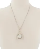 Lucky Brand Silver-Tone Round Stone Reversible 32" Pendant Necklace