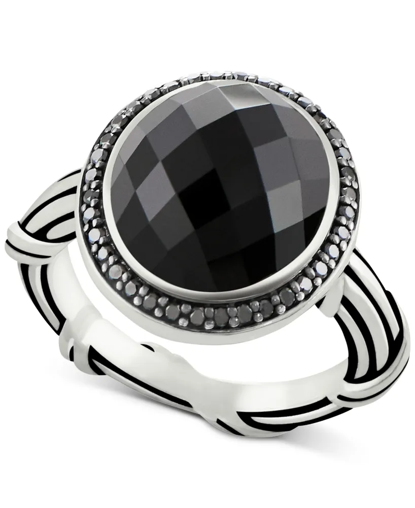 Peter Thomas Roth Onyx (8-2/3 ct. t.w.) & Black Spinel Ring Sterling Silver