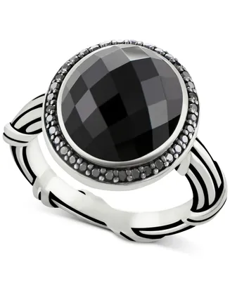 Peter Thomas Roth Onyx (8-2/3 ct. t.w.) & Black Spinel Ring Sterling Silver