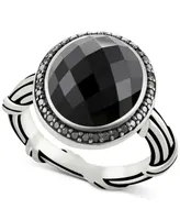 Peter Thomas Roth Onyx (8-2/3 ct. t.w.) & Black Spinel Ring Sterling Silver