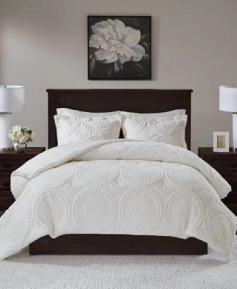 Madison Park Arya Embroidered Medallion Faux Fur Comforter Sets