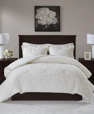 Madison Park Arya Embroidered Medallion Faux Fur Comforter Sets