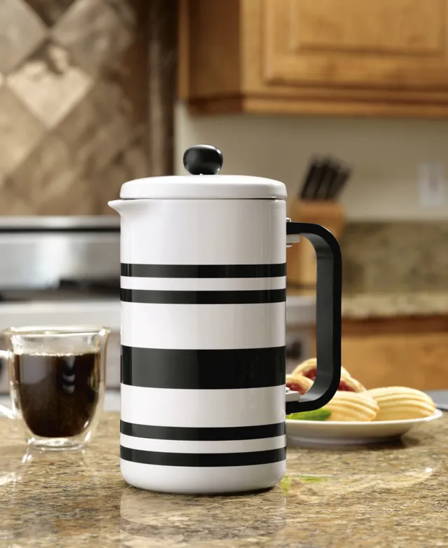 Bonjour Coffee 8-Cup Chevron French Press Stainless Steel