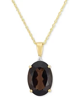 Prasiolite (4-1/2 ct. t.w.) & Diamond Accent 18" Pendant Necklace in 14k Gold (Also in Smoky Quartz)